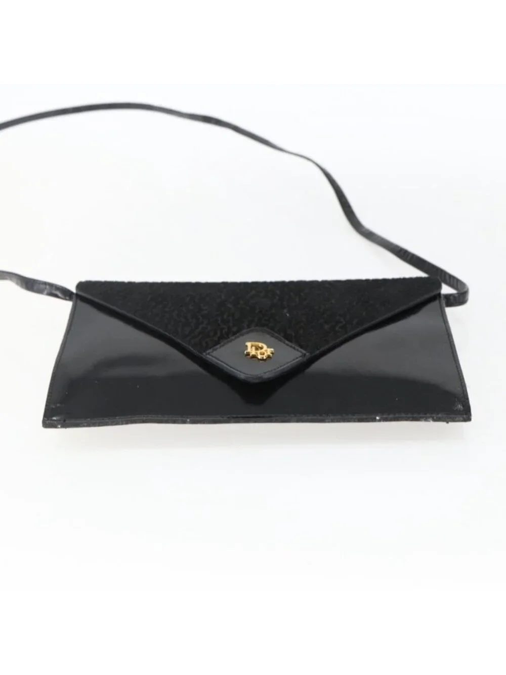 Authentic Christian Dior Shoulder Bag Leather Black Gold - Picture 16 of 16
